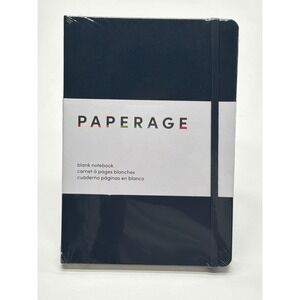 PAPERAGE Blank Notebook Navy Blue Hardcover 5.6 x 8 inch 160 Pages 100 gsm 88503